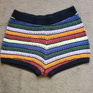Urban Outfiters LG Multicolor High Waist Crochet Shorts